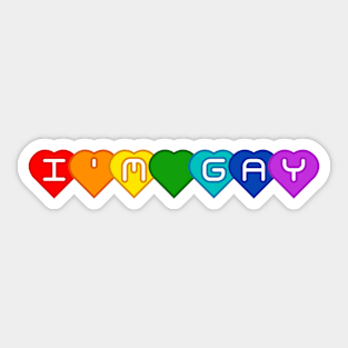 "i'm gay" pride hearts Sticker